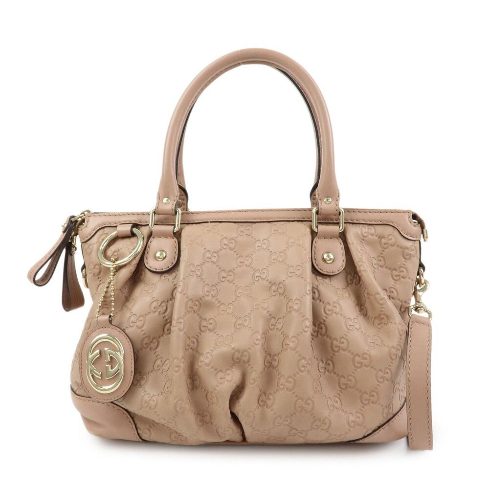 Gucci Sukey Interlocking G Leather Handbag Beige
